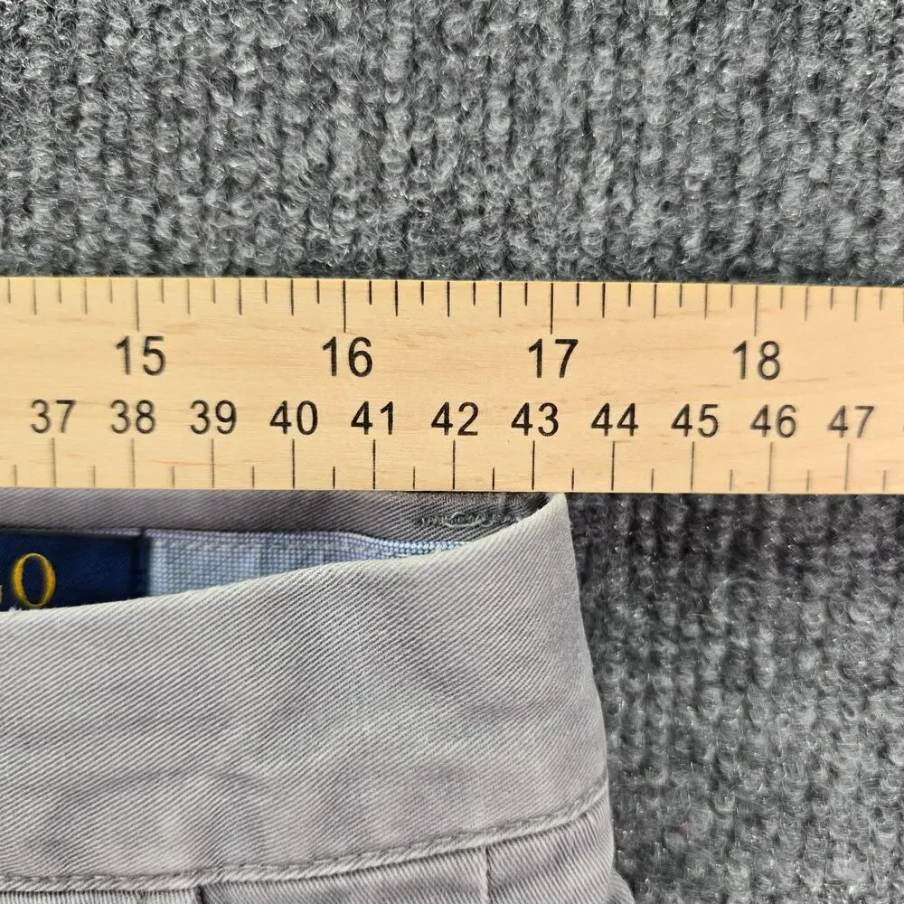 Polo Ralph Lauren Pants Mens 34x34 Light Gray Stretch Straight Fit Chinos Pony